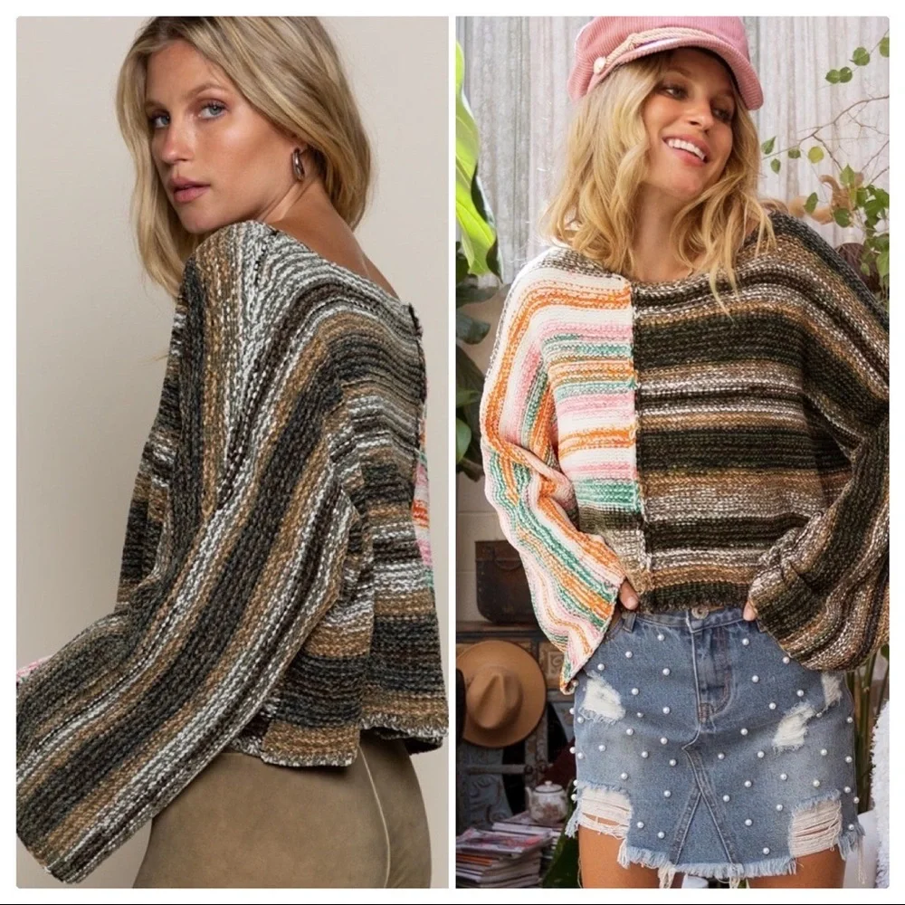 POL Rainbow Forest Sunshine Poncho Top - Picture 3 of 10